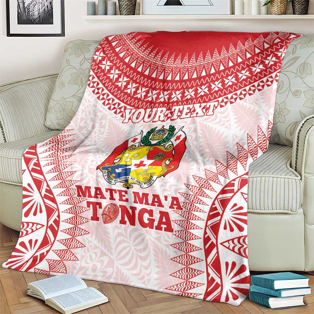 Custom Tonga Mate Maa Blanket Go Champions Tongan Ngatu - White LT14 - Polynesian Pride