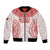 Custom Tonga Mate Maa Bomber Jacket Go Champions Tongan Ngatu - White