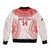 Custom Tonga Mate Maa Bomber Jacket Go Champions Tongan Ngatu - White