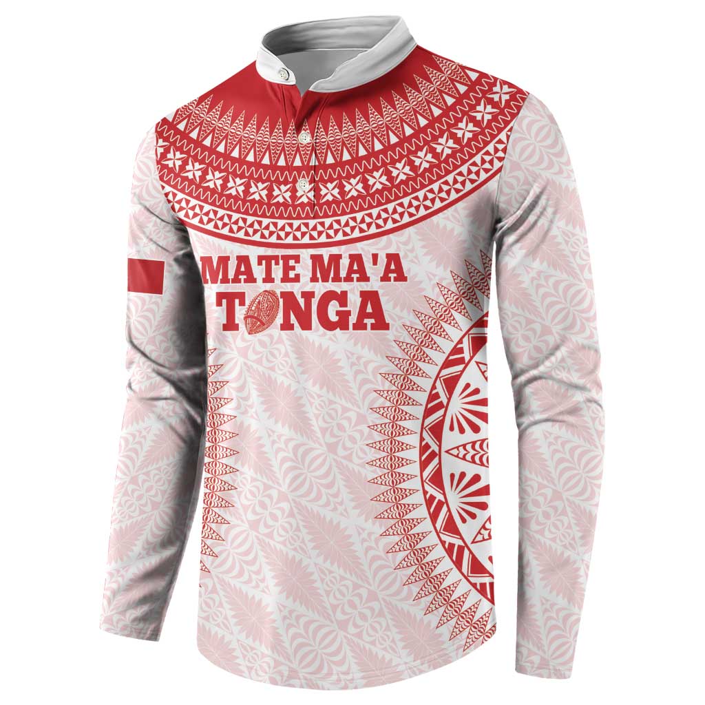 Custom Tonga Mate Maa Button Sweatshirt Go Champions Tongan Ngatu - White LT14 - Polynesian Pride