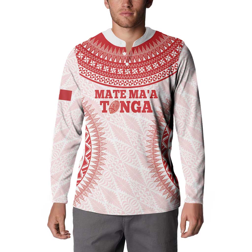 Custom Tonga Mate Maa Button Sweatshirt Go Champions Tongan Ngatu - White LT14 - Polynesian Pride