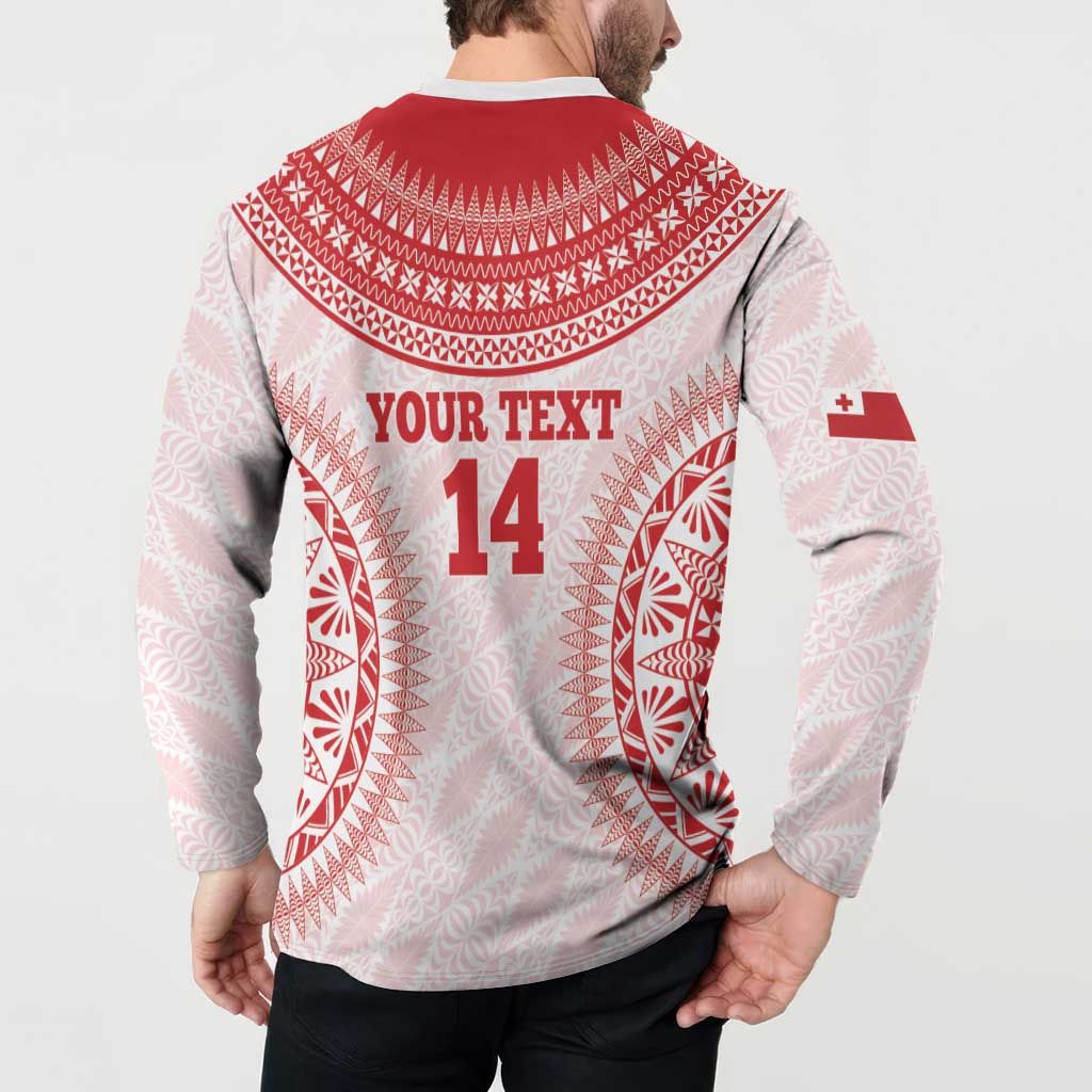 Custom Tonga Mate Maa Button Sweatshirt Go Champions Tongan Ngatu - White LT14 - Polynesian Pride