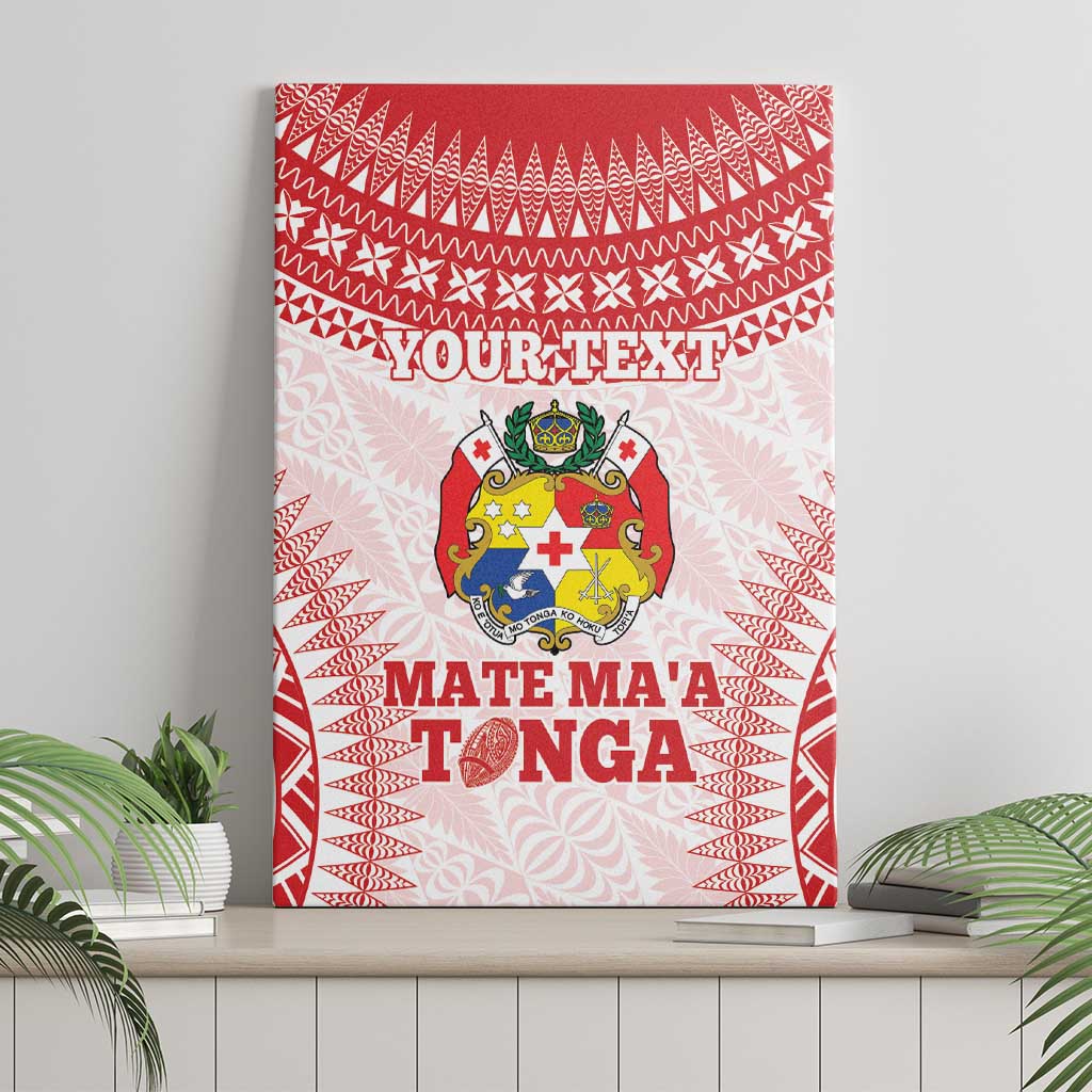 Custom Tonga Mate Maa Canvas Wall Art Go Champions Tongan Ngatu - White LT14 - Polynesian Pride
