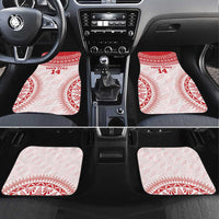 Custom Tonga Mate Maa Car Mats Go Champions Tongan Ngatu - White LT14 Set 4pcs White - Polynesian Pride