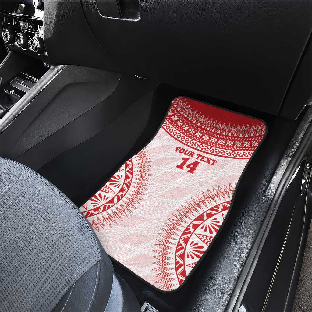Custom Tonga Mate Maa Car Mats Go Champions Tongan Ngatu - White LT14 - Polynesian Pride