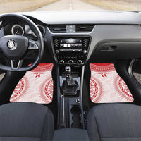 Custom Tonga Mate Maa Car Mats Go Champions Tongan Ngatu - White LT14 Set 2pcs - Front White - Polynesian Pride