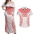 Custom Tonga Mate Maa Couples Matching Off Shoulder Maxi Dress and Hawaiian Shirt Go Champions Tongan Ngatu - White