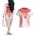 Custom Tonga Mate Maa Couples Matching Off The Shoulder Long Sleeve Dress and Hawaiian Shirt Go Champions Tongan Ngatu - White