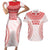 Custom Tonga Mate Maa Couples Matching Short Sleeve Bodycon Dress and Hawaiian Shirt Go Champions Tongan Ngatu - White