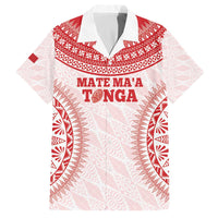 Custom Tonga Mate Maa Family Matching Off The Shoulder Long Sleeve Dress and Hawaiian Shirt Go Champions Tongan Ngatu - White