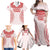 Custom Tonga Mate Maa Family Matching Off Shoulder Maxi Dress and Hawaiian Shirt Go Champions Tongan Ngatu - White