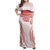 Custom Tonga Mate Maa Family Matching Off Shoulder Maxi Dress and Hawaiian Shirt Go Champions Tongan Ngatu - White