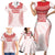 Custom Tonga Mate Maa Family Matching Short Sleeve Bodycon Dress and Hawaiian Shirt Go Champions Tongan Ngatu - White