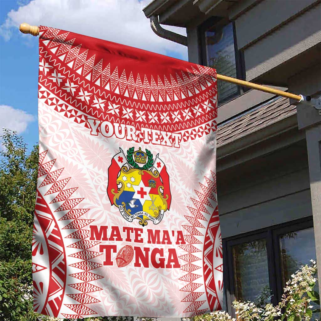 Custom Tonga Mate Maa Garden Flag Go Champions Tongan Ngatu - White LT14 - Polynesian Pride