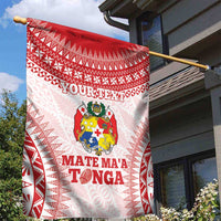 Custom Tonga Mate Maa Garden Flag Go Champions Tongan Ngatu - White LT14 - Polynesian Pride