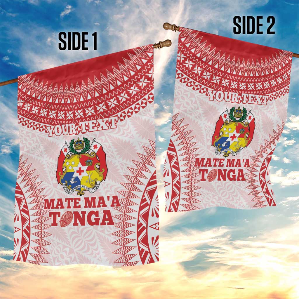 Custom Tonga Mate Maa Garden Flag Go Champions Tongan Ngatu - White LT14 - Polynesian Pride