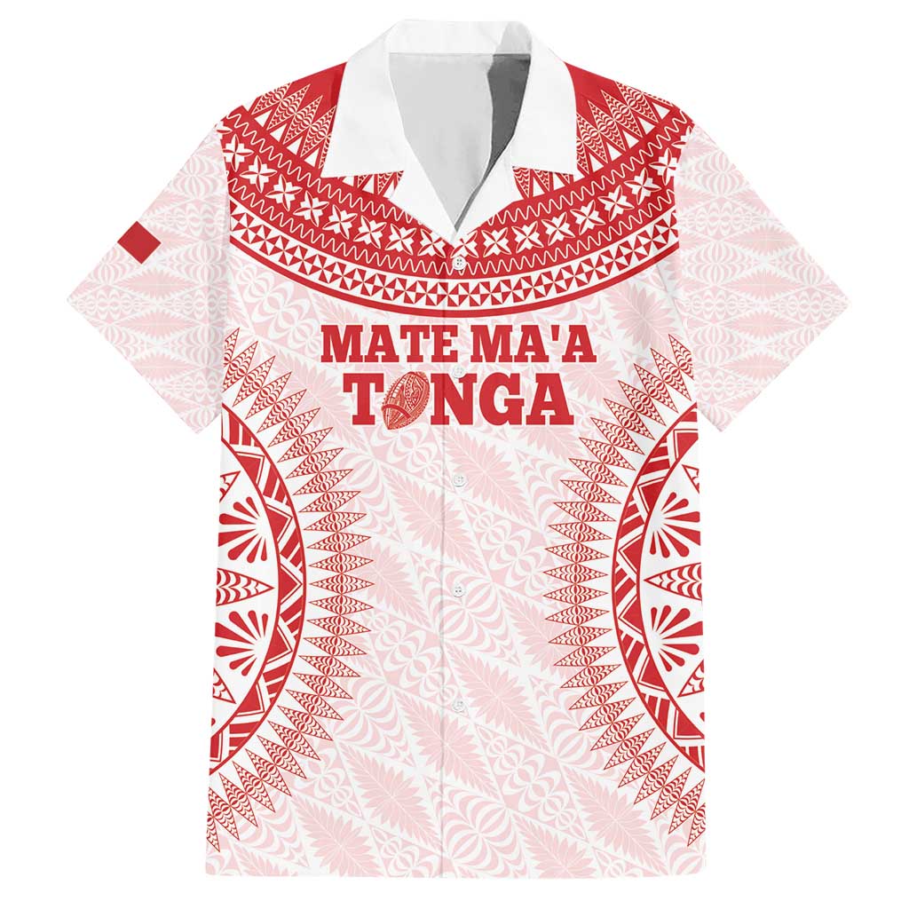Custom Tonga Mate Maa Hawaiian Shirt Go Champions Tongan Ngatu - White LT14 White - Polynesian Pride