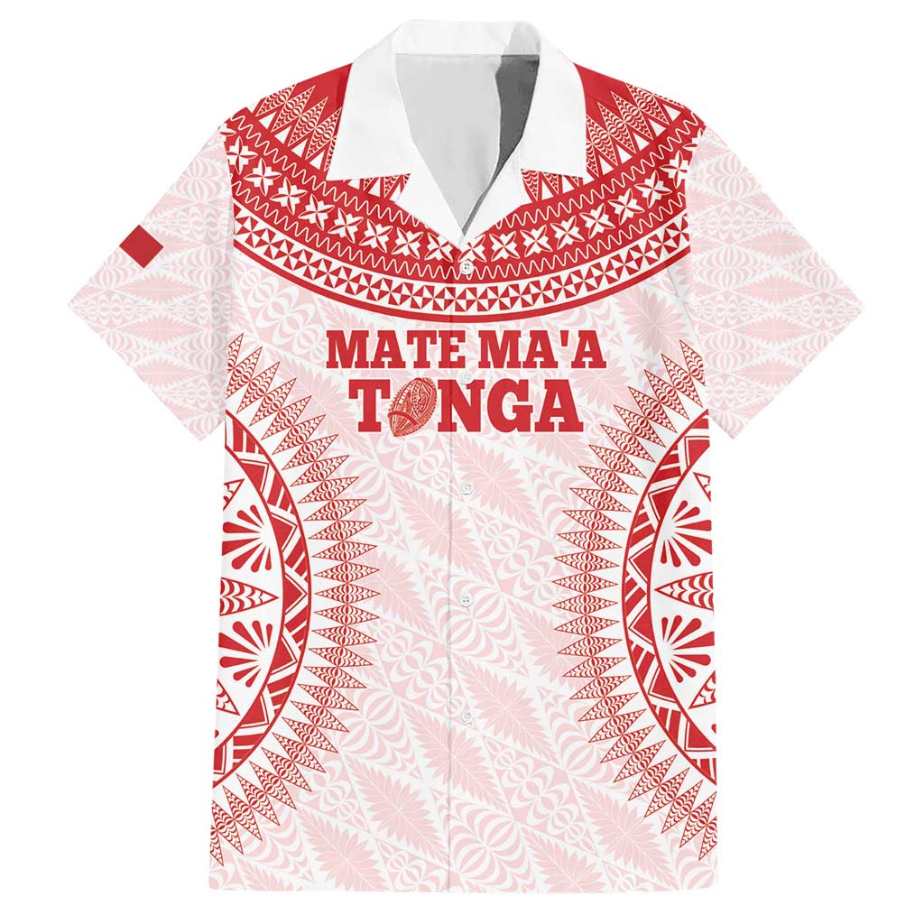 Custom Tonga Mate Maa Hawaiian Shirt Go Champions Tongan Ngatu - White