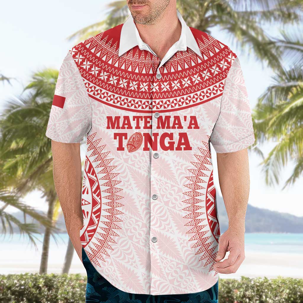Custom Tonga Mate Maa Hawaiian Shirt Go Champions Tongan Ngatu - White LT14 - Polynesian Pride