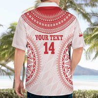 Custom Tonga Mate Maa Hawaiian Shirt Go Champions Tongan Ngatu - White LT14 - Polynesian Pride