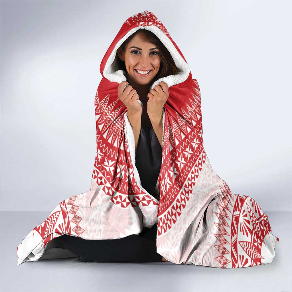 Custom Tonga Mate Maa Hooded Blanket Go Champions Tongan Ngatu - White LT14 - Polynesian Pride