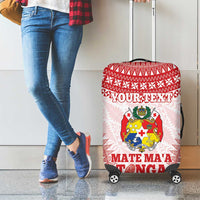 Custom Tonga Mate Maa Luggage Cover Go Champions Tongan Ngatu - White
