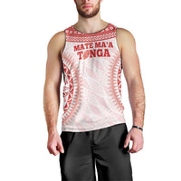 Custom Tonga Mate Maa Men Tank Top Go Champions Tongan Ngatu - White LT14 - Polynesian Pride