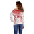 Custom Tonga Mate Maa Off Shoulder Sweater Go Champions Tongan Ngatu - White