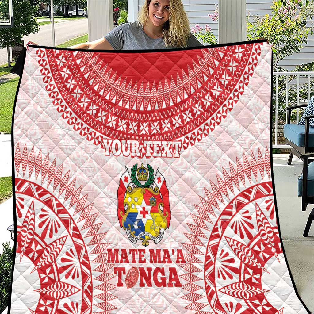 Custom Tonga Mate Maa Quilt Go Champions Tongan Ngatu - White