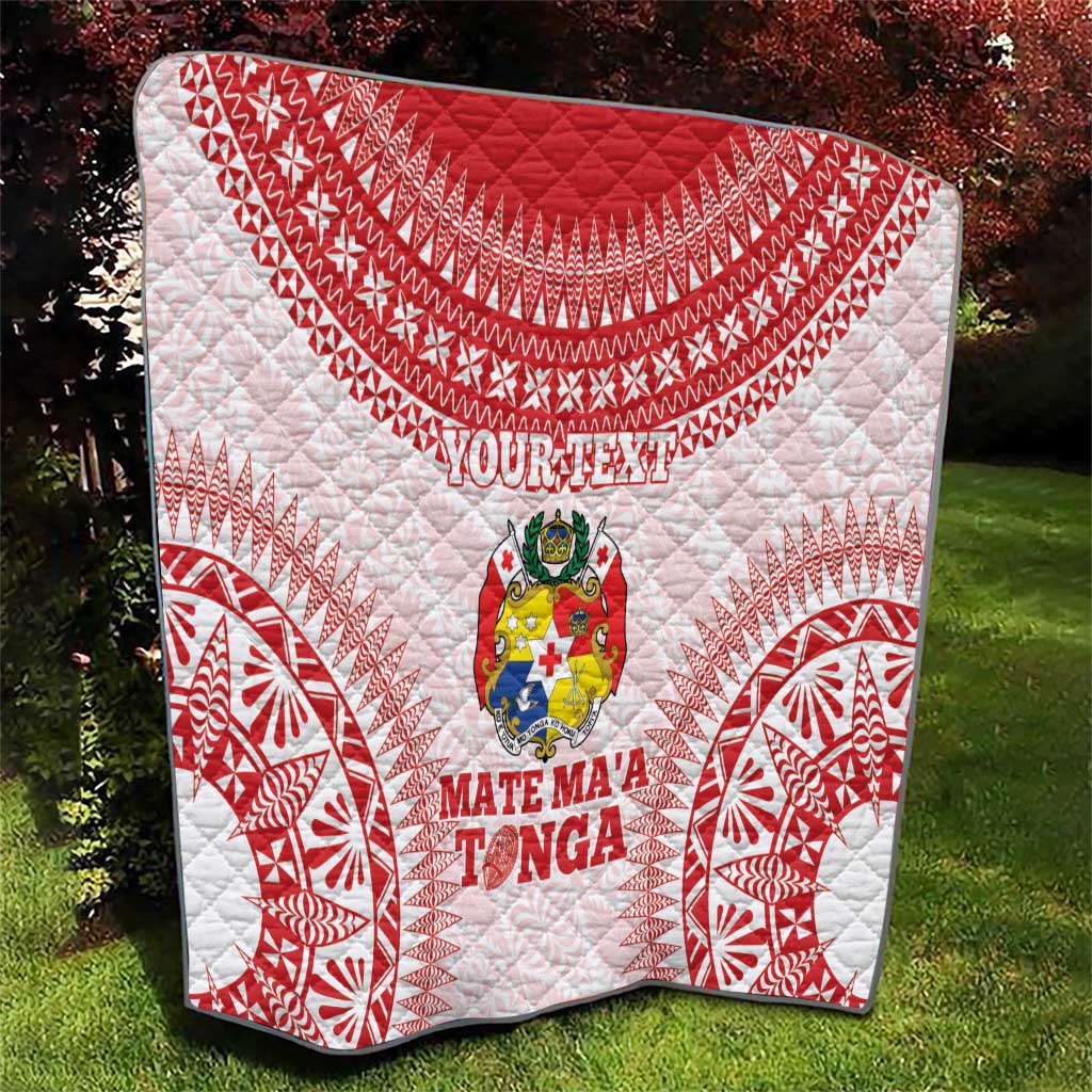 Custom Tonga Mate Maa Quilt Go Champions Tongan Ngatu - White