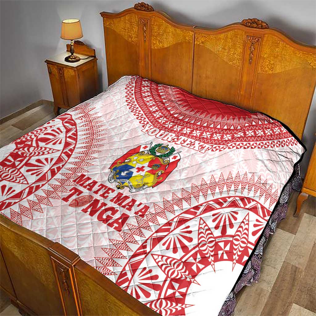 Custom Tonga Mate Maa Quilt Go Champions Tongan Ngatu - White