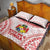 Custom Tonga Mate Maa Quilt Bed Set Go Champions Tongan Ngatu - White