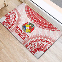 Custom Tonga Mate Maa Rubber Doormat Go Champions Tongan Ngatu - White LT14 - Polynesian Pride