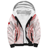 Custom Tonga Mate Maa Sherpa Hoodie Go Champions Tongan Ngatu - White LT14 Unisex White - Polynesian Pride