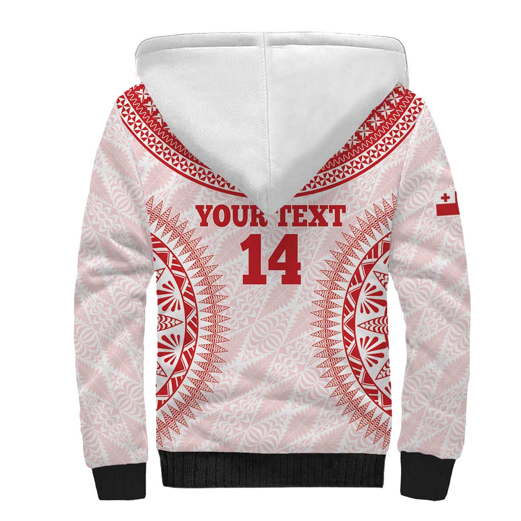 Custom Tonga Mate Maa Sherpa Hoodie Go Champions Tongan Ngatu - White LT14 - Polynesian Pride