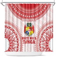 Custom Tonga Mate Maa Shower Curtain Go Champions Tongan Ngatu - White