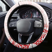 Tonga Mate Maa Steering Wheel Cover Go Champions Tongan Ngatu - White LT14 - Polynesian Pride