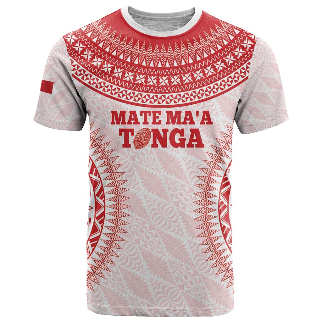 Custom Tonga Mate Maa T Shirt Go Champions Tongan Ngatu - White