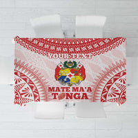 Custom Tonga Mate Maa Tablecloth Go Champions Tongan Ngatu - White LT14 White - Polynesian Pride