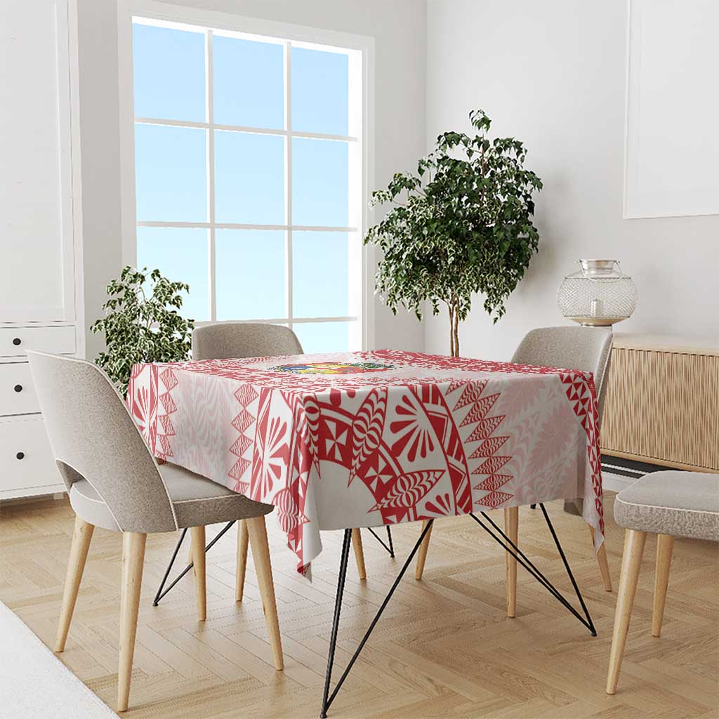 Custom Tonga Mate Maa Tablecloth Go Champions Tongan Ngatu - White LT14 - Polynesian Pride