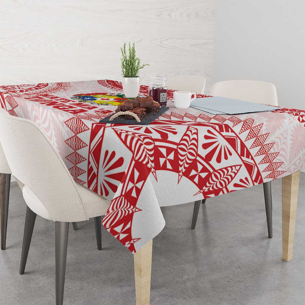 Custom Tonga Mate Maa Tablecloth Go Champions Tongan Ngatu - White LT14 - Polynesian Pride