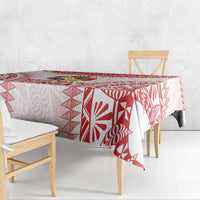 Custom Tonga Mate Maa Tablecloth Go Champions Tongan Ngatu - White LT14 - Polynesian Pride