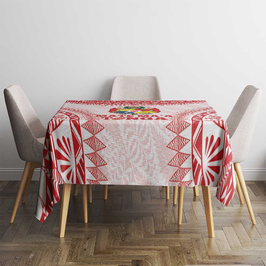 Custom Tonga Mate Maa Tablecloth Go Champions Tongan Ngatu - White LT14 - Polynesian Pride