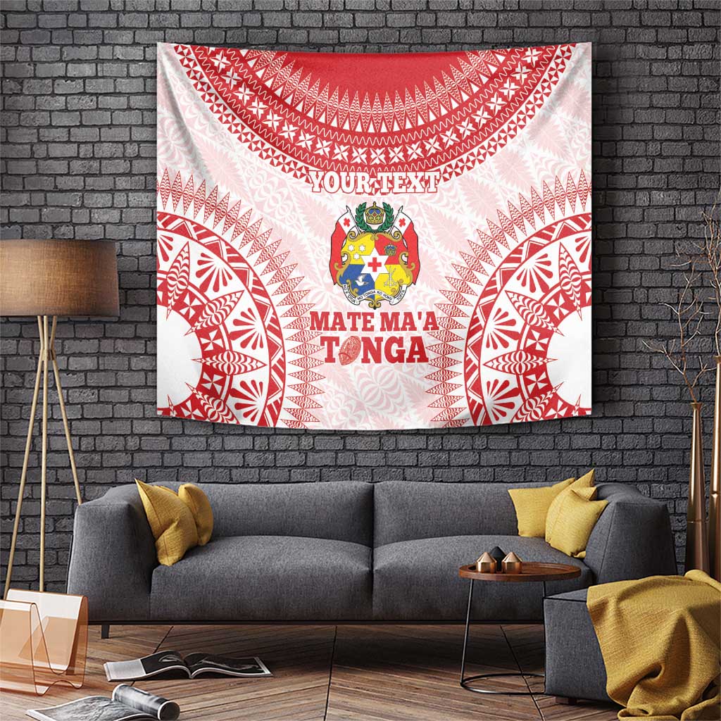 Custom Tonga Mate Maa Tapestry Go Champions Tongan Ngatu - White