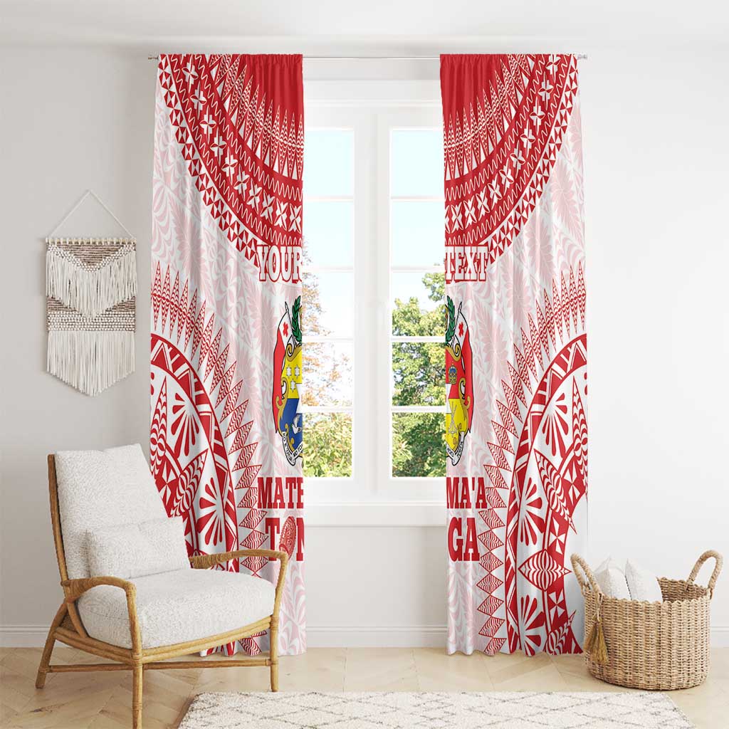 Custom Tonga Mate Maa Window Curtain Go Champions Tongan Ngatu - White LT14 - Polynesian Pride
