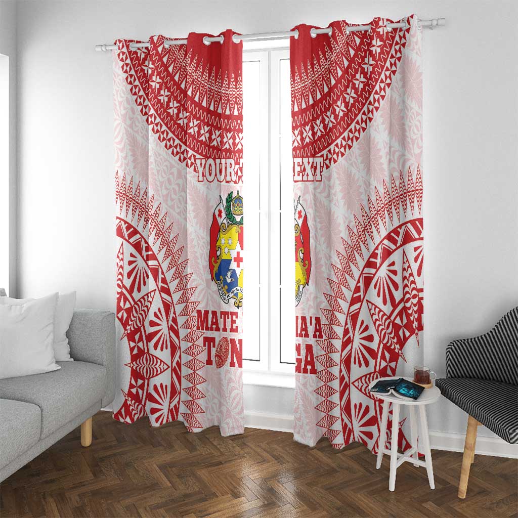 Custom Tonga Mate Maa Window Curtain Go Champions Tongan Ngatu - White LT14 With Grommets White - Polynesian Pride