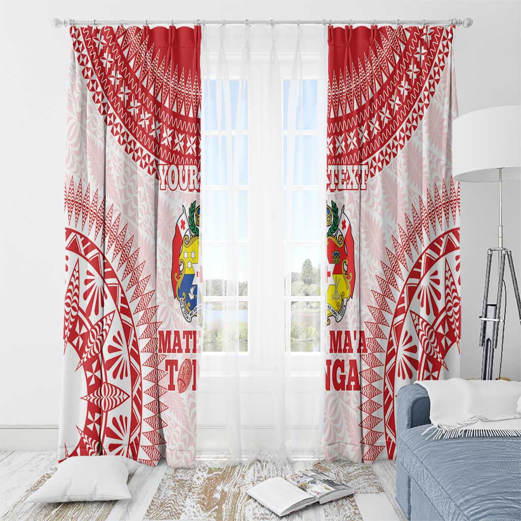 Custom Tonga Mate Maa Window Curtain Go Champions Tongan Ngatu - White LT14 - Polynesian Pride