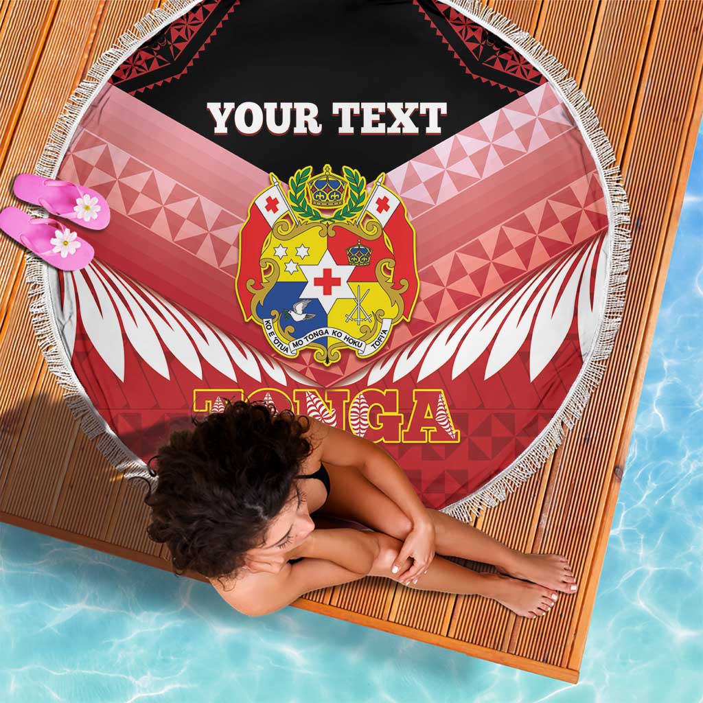 Custom Mate Maa Tonga XIII Beach Blanket Tongan Kupesi Ngatu - Rugby Style LT14 - Polynesian Pride