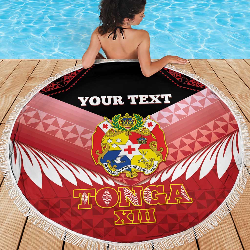 Custom Mate Maa Tonga XIII Beach Blanket Tongan Kupesi Ngatu - Rugby Style LT14 - Polynesian Pride