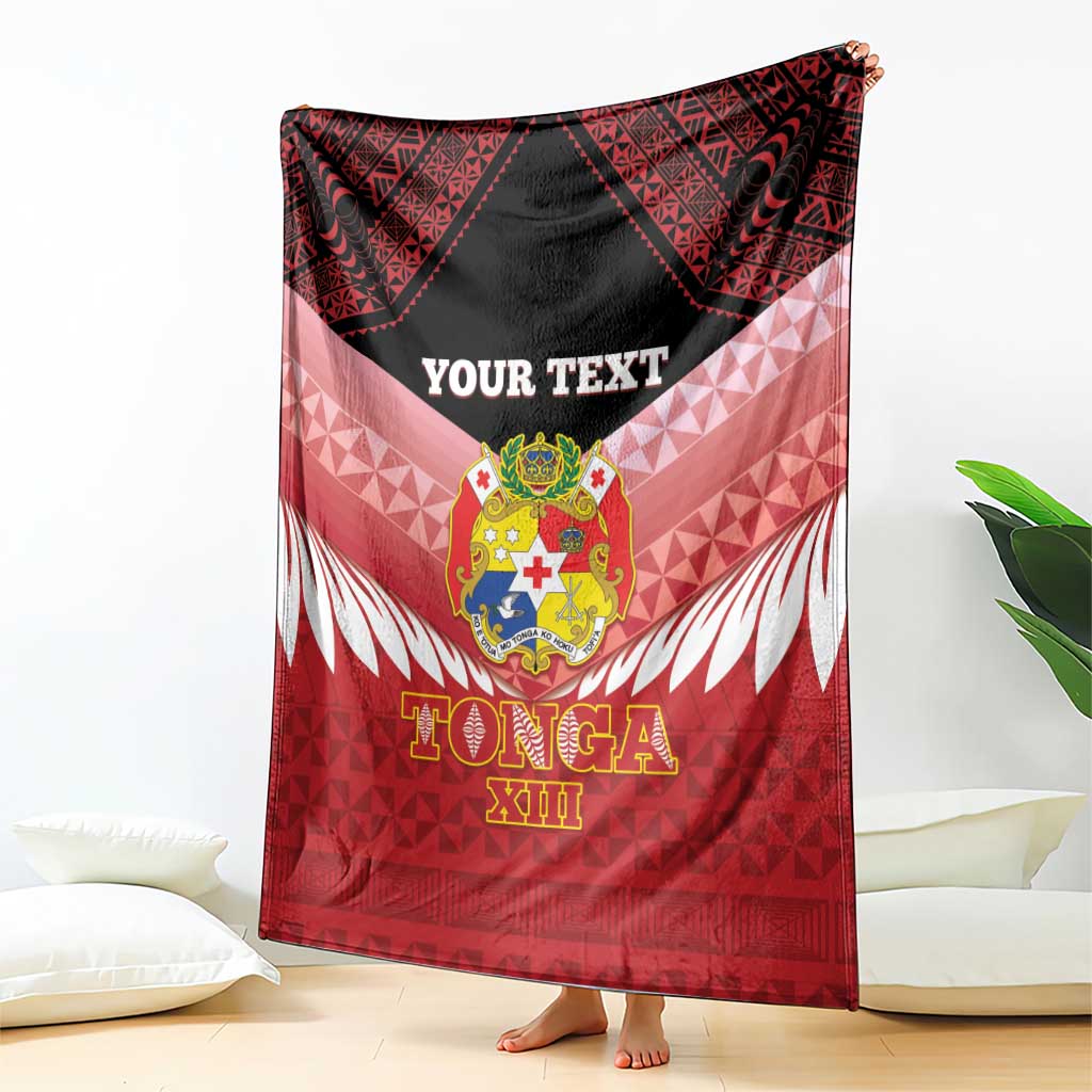 Custom Mate Maa Tonga XIII Blanket Tongan Kupesi Ngatu - Rugby Style LT14 - Polynesian Pride